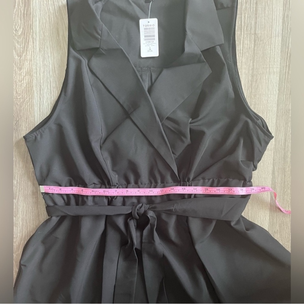 NWT Torrid Black Midi Twill Shirtdress Sleeveless Belted Stretch WomenPlus 3X - Picture 13 of 14
